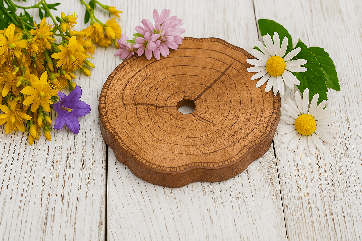 Single Slab Wooden Soap Dish Self Draining - Inner Peace by Ali